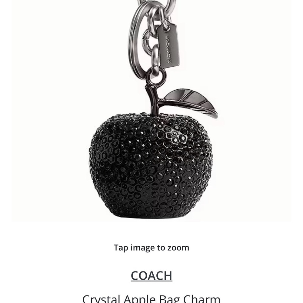 Coach Black Crystal Apple Bag Charm
